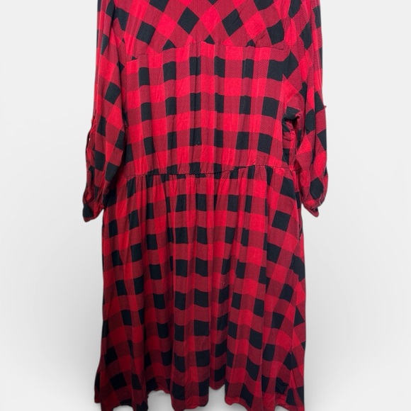 Torrid Mini Challis Button-Front Shirt Dress Buffalo Plaid Size 2X - Picture 6 of 8